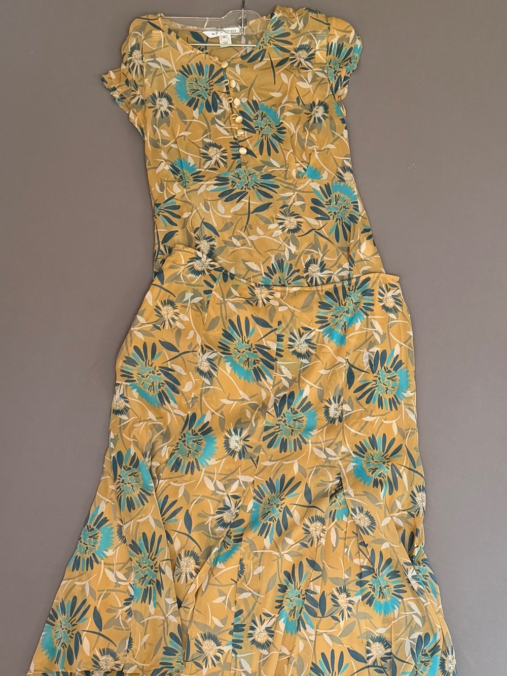 St john full silk top skirt casual set lined